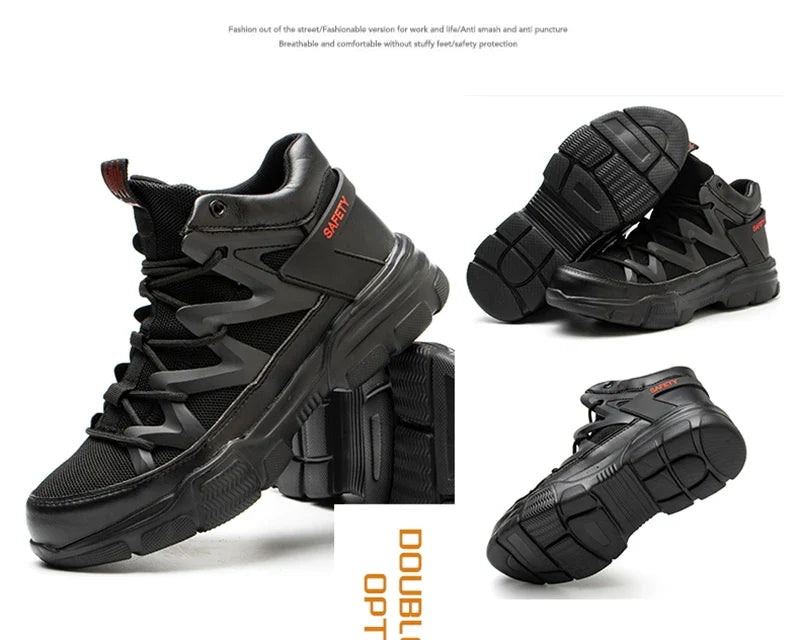 Autumn Work Safety Shoes Men Safety Boots Anti-smash Anti-stab Work Shoes Sneakers Steel Toe Shoes Male Work Boot Indestructible