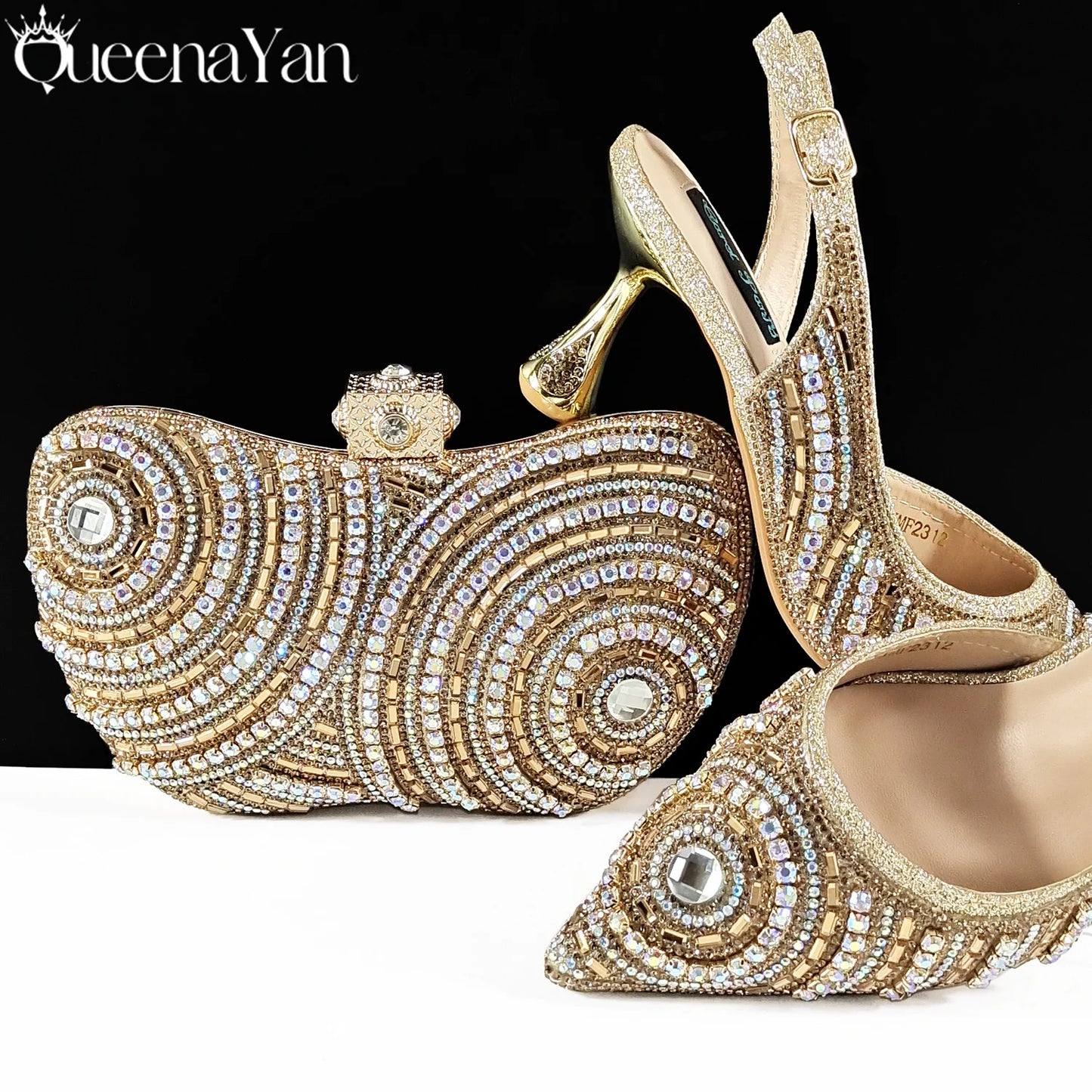 Newest INS Style Elegant High Heels Pointed-Toe Nigeria Popular Design African Ladies Shoes And Bag Set