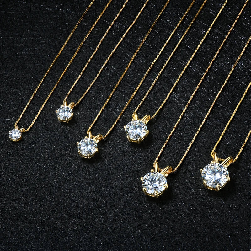 Pendant Necklaces S925 Sterling Silver Solitaire Necklace Chains For Women Jewellry Gifts