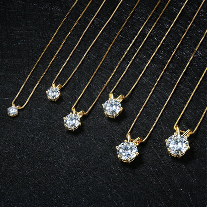 Pendant Necklaces S925 Sterling Silver Solitaire Necklace Chains For Women Jewellry Gifts