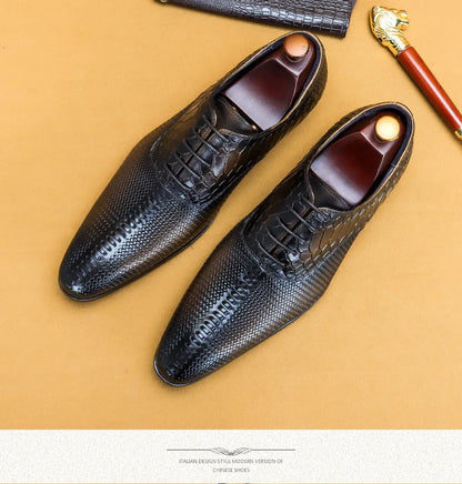 Italian Men Oxford Shoes Genuine Leather Lace Up Luxury Black Brown Mens Dress Shoes Office Business Wedding Formal Shoes Men
