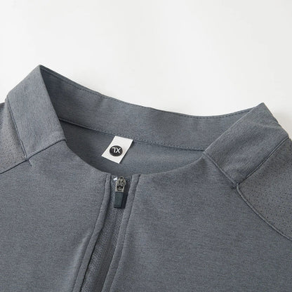 original spring men's Short sleeves polo shirt stand collar minimalist exercise t-shirt fashion leisure Mesh breathable men wear