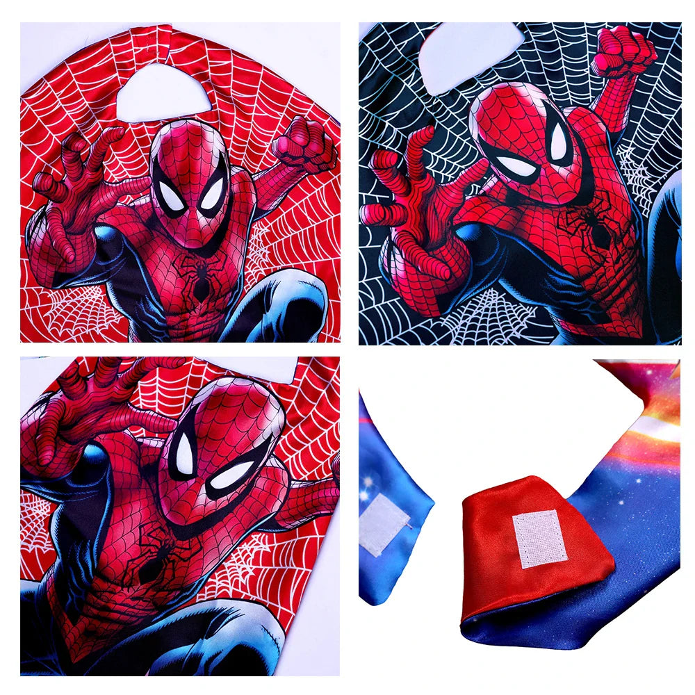 Halloween 6 Sets Superhero Capes Masks for 3-10 Year Old Girl Gifts Cartoon Dress Up Costumes Party Supplies Easter Cloak