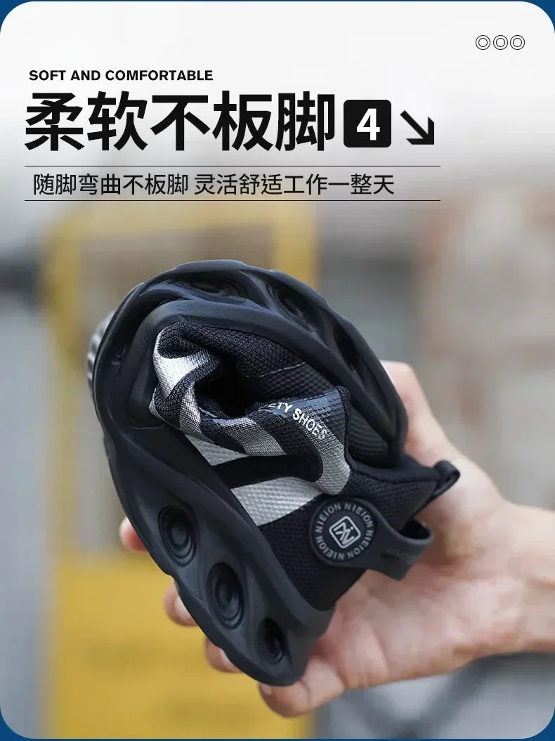 New Safetys Shoe Rotating Button Work Shoes Men Anti-smash Anti-puncture Shoes Fashion Men Sport Shoes Security Protective Boots