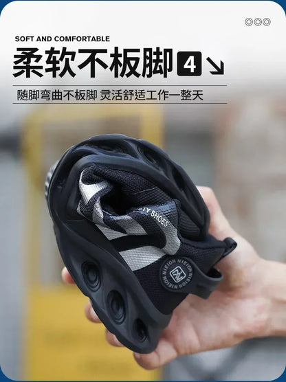New Safetys Shoe Rotating Button Work Shoes Men Anti-smash Anti-puncture Shoes Fashion Men Sport Shoes Security Protective Boots