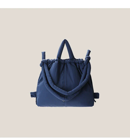 Casual nylon padded tote bag designer soft puffer women shoulder crossbody bags Simple Vintage large capacity handbags 2025