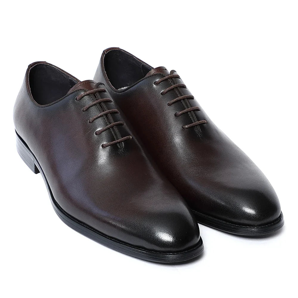 Classic Handmade Mens Dress Shoes Genuine Leather Whole Cut Round Toe Oxford Shoes Business Wedding Formal Suit Shoes Man