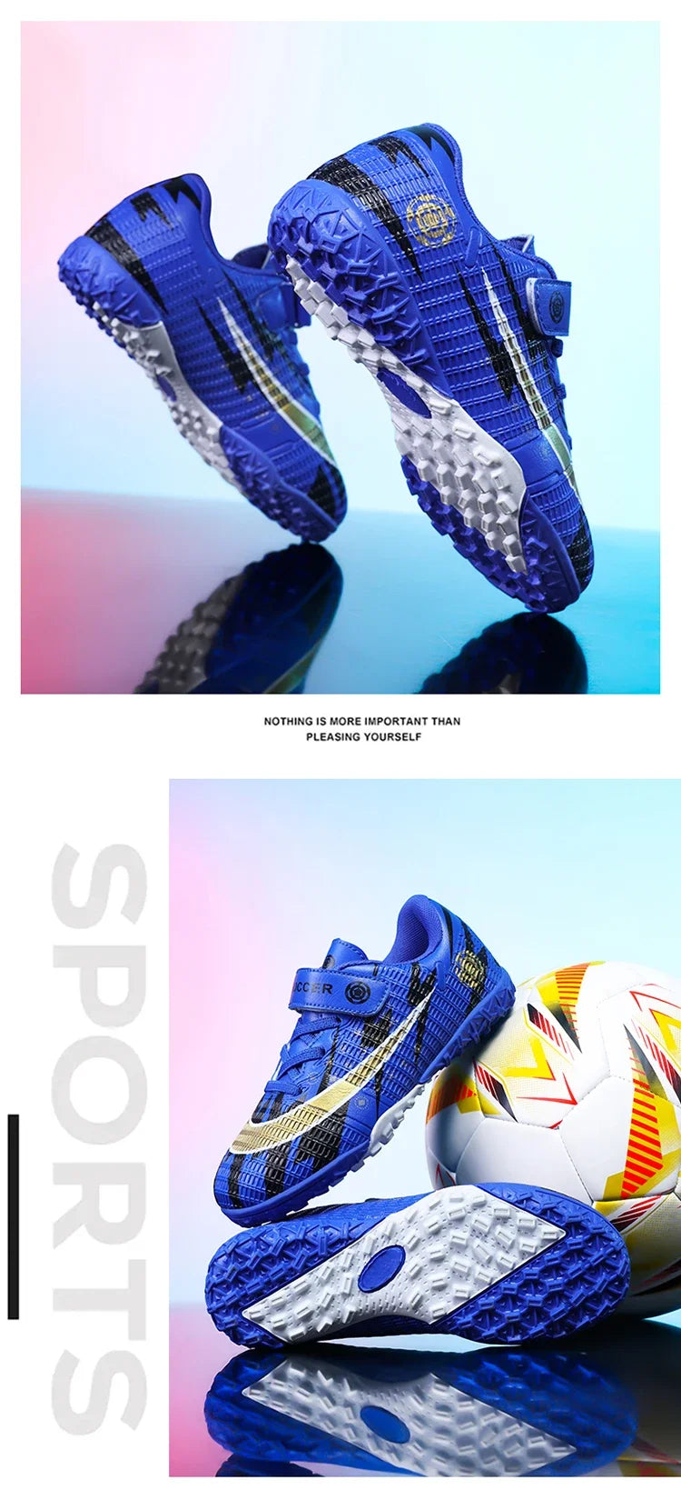 New Kids Soccer Shoes TF School Football Boots Boys Girls Cleats Grass Sneakers Child Outdoor Athletic Training Sports Footwear