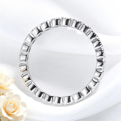 2mm D Color Full Eternity Moissanite Rings for Women Everyday Wear Jewelry Birthday Gift 925 Sterling Silver Promise Band