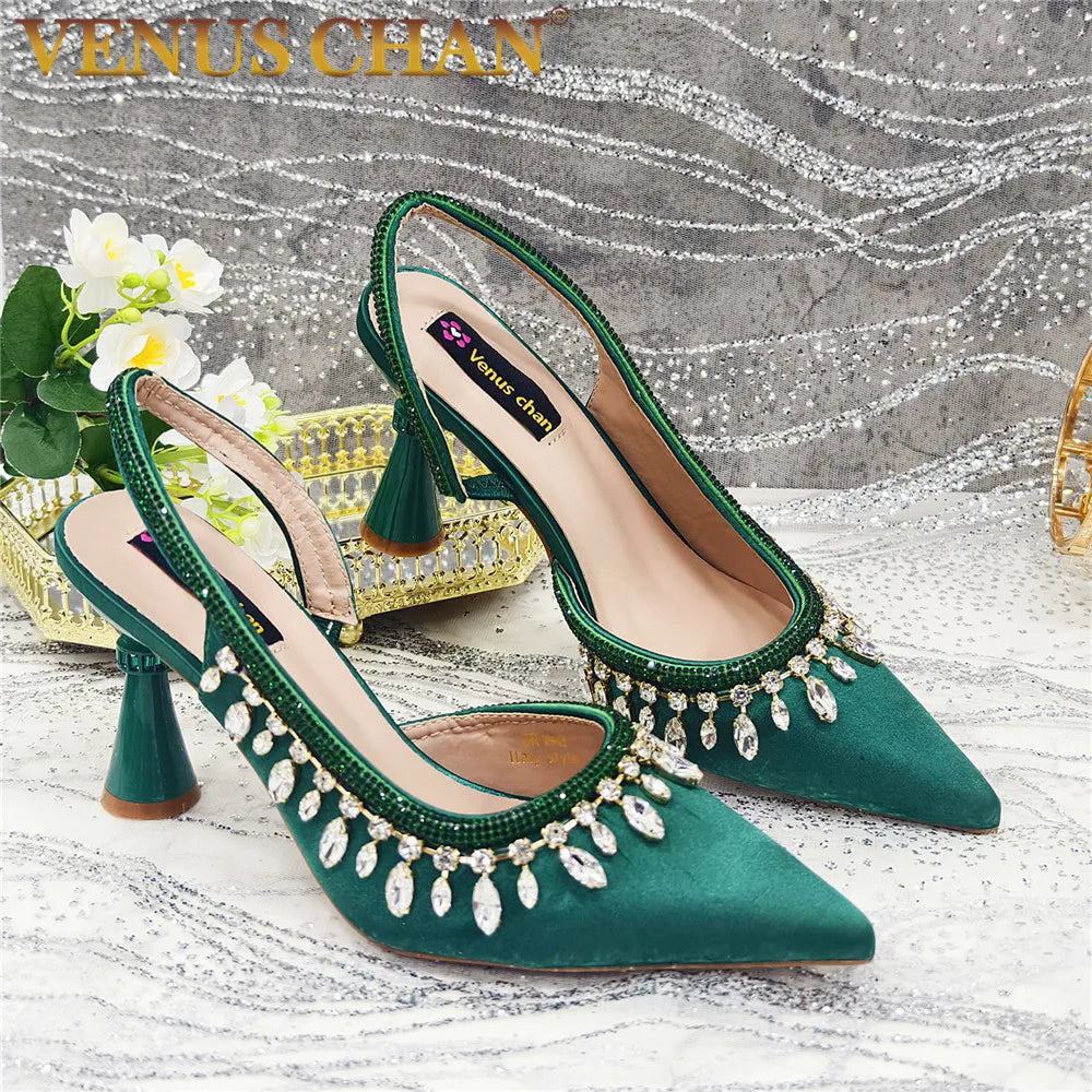 Large Size Women's Wedding Shoes Italian Elegant Women's Party Shoes Solid Color High Heels Women's Formal Shoes