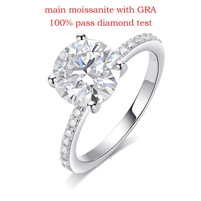 1-3CT D Color Moissanite Ring for Women 925 Sterling Silver Sparkling Lab Diamond Promise Band Valentine's Day Gift