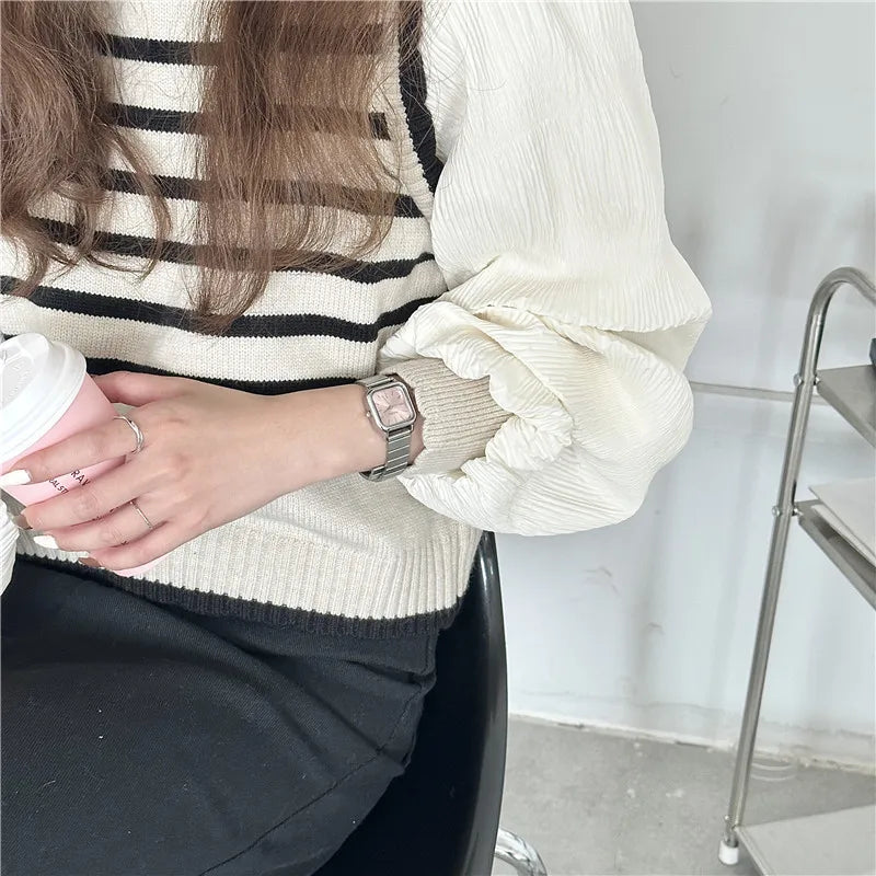 New Brand Steel Band Square Quartz Watch Retro Minimalist Temperament Small Dial Watch Female Student Wristwatch Dropshipping