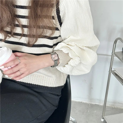 New Brand Steel Band Square Quartz Watch Retro Minimalist Temperament Small Dial Watch Female Student Wristwatch Dropshipping