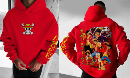Anime Hand-painted Printed Hoodie 2025 Spring/Autumn Unisex Hip Hop Casual Loose Parent Child Pure Cotton Sweater Top