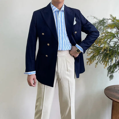 Suit For Mens Groom's Wedding 1 Pieces Slim Fit Blazer Wide Shawl Lapel Luxury Men Suit Custom Made Tuxedo Gold Button