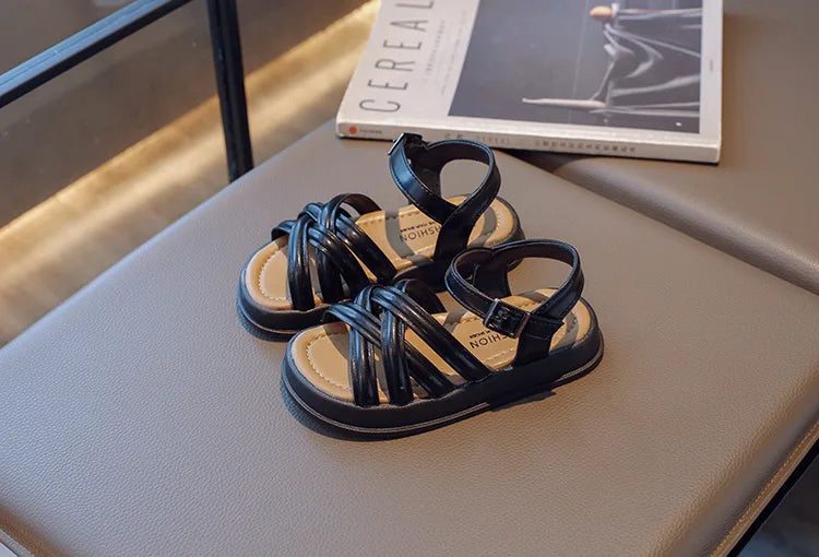 2026 Elegant Summer New Style Korean Version Princess Children's Sandals Elegant Open Toe Stylish Versatile Cute Student Sandals