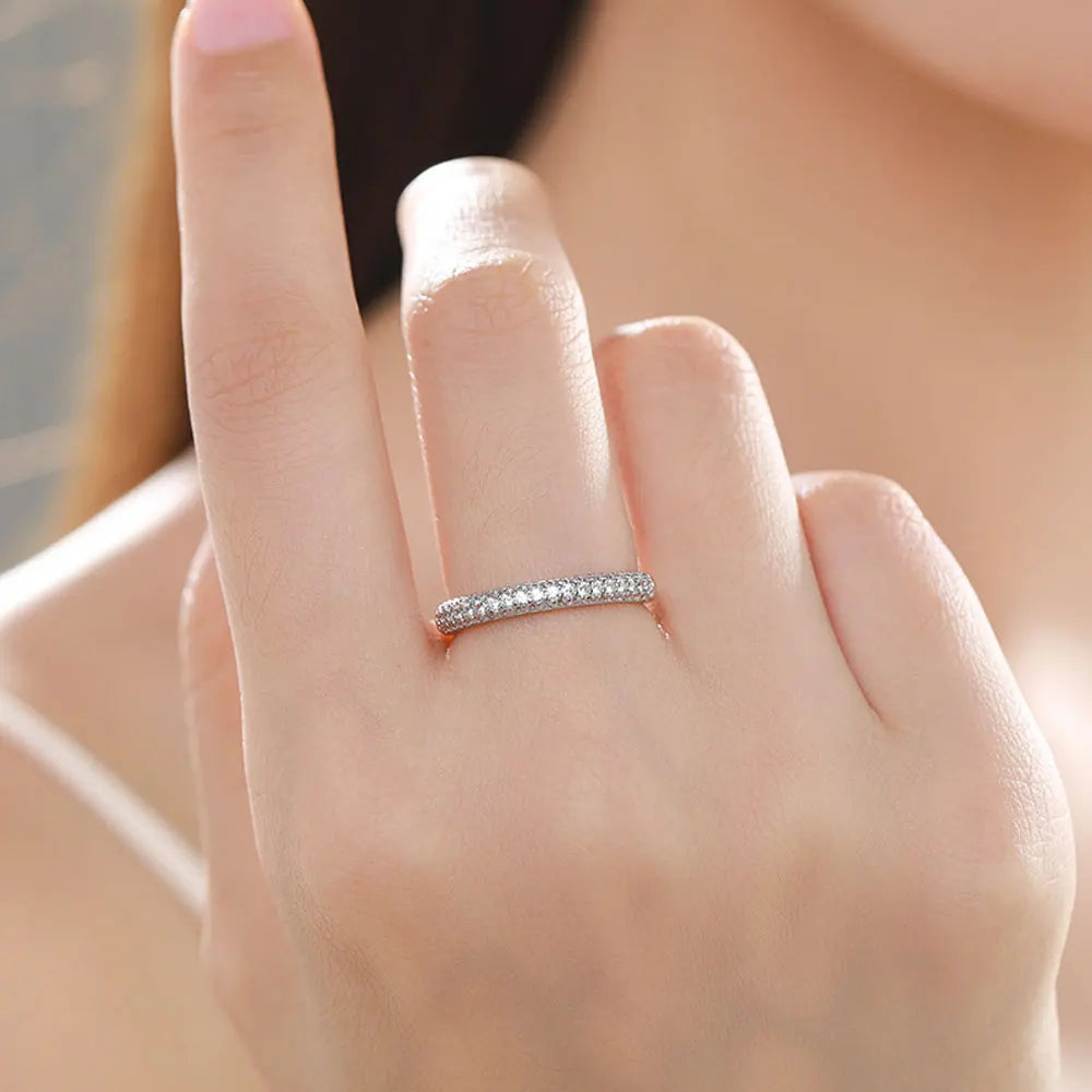 D VVS1 All Moissanite Ring GRA Certified Lab Diamond s925 Sterling Silver 18k White Gold Engagement Rings for Women Man