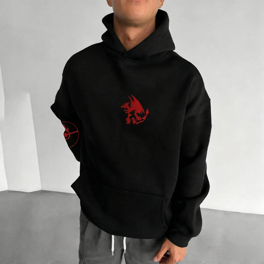 Anime Charizard Co Branded Hoodie 2025 Autumn/Winter New Harajuku Men's and Women's Large Loose Casual Parent Child Top