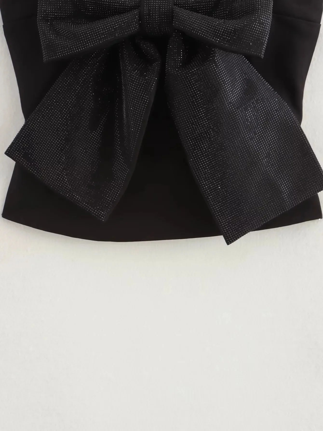 Sequined Bow Women Sling Top Sexy Backless Crop Top Pleated Zippers Female Tank Tops 2025 Spring Lady Streetwear Tops