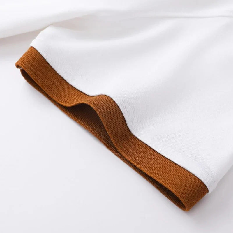 New men's high-quality short sleeved polo shirt, summer fashion, casual, comfortable, cool, breathable T-shirt top