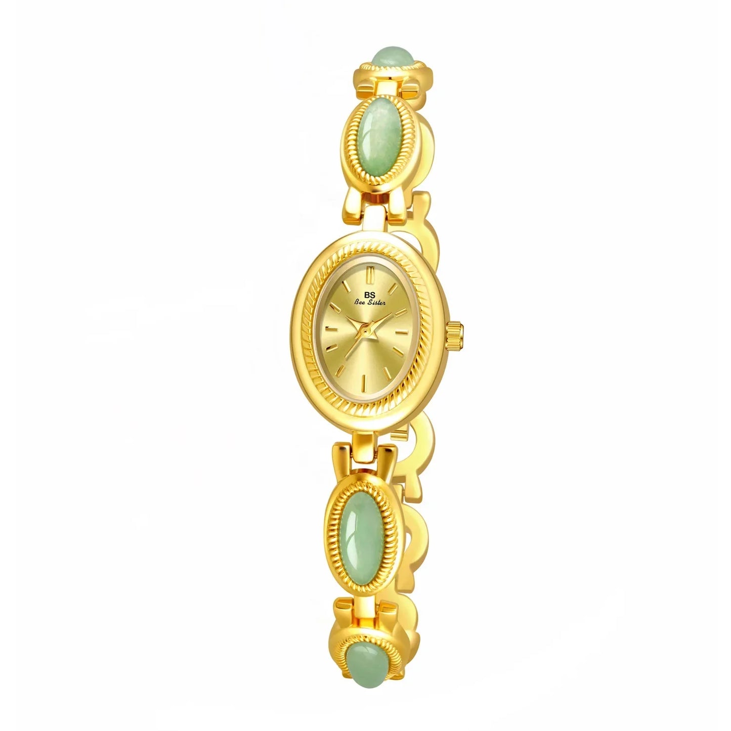 Women's Watch Ladies Bracelet Luxury Brand Waterproof Retro Natural Dongling Stone Hotan Jade Advanced Chain Watches Gift
