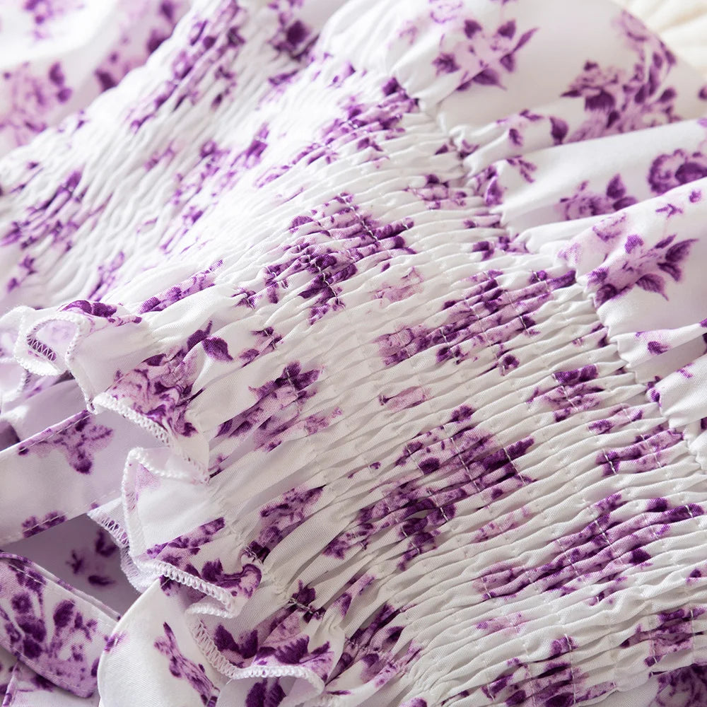 Floral Print Children Girl Dress Summer Elegant Sling Princess Dresses  Kids Beach Sundress Casual Cotton Baby Girl Clothing