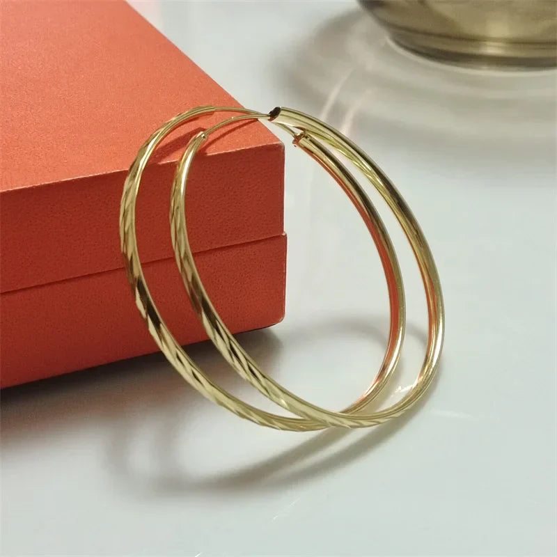 925 Sterling Silver Hoop Earrings For Women 18K Gold Plated Jewelry Dazzling Women's Hoops Earrings Christmas Gifts