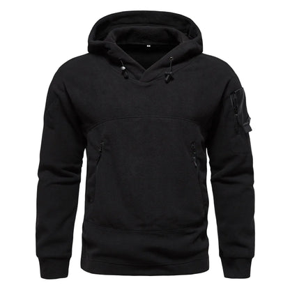 2024 Autumn Spring Fleece Hoodies Men Tactical Sweatshirts Outdoor Thermal Multi-pocket Polar Pullovers Hoodies Man Clothing