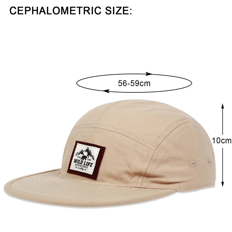 Cotton 5 Panel Baseball Cap Snapback Caps Bone Gorras Hombre Originales Hip Hop Hats For Men Women Adjustable