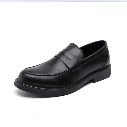 Mocassins Masculinos Slip-On Estilo Britânico Sapatos Casuais para o Dia a Dia Sola de Borracha de Verão Cabedal de Couro Microfibra Calçados Formais Adultos