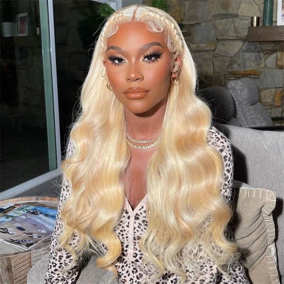 13x6 Silver Grey Colored Lace Front Wigs For Women 613 Blonde Body Wave Remy Transparent Lace Frontal Human Hair Wig Pre Plucked