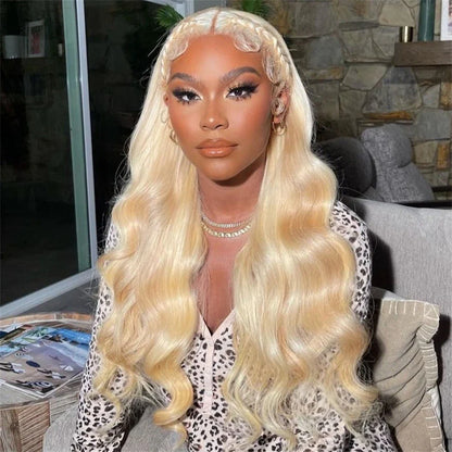 13x6 Silver Grey Colored Lace Front Wigs For Women 613 Blonde Body Wave Remy Transparent Lace Frontal Human Hair Wig Pre Plucked