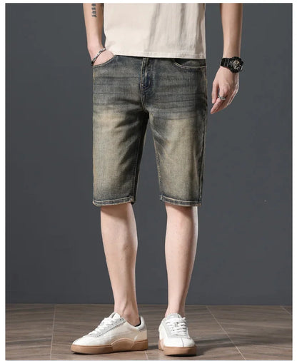 2025 New Summer Brand Stretch Thin Bermuda Masculina Cotton Denim Jeans Men Knee Length Soft Ropa Hombre Shorts