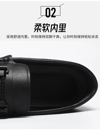 Trend White Loafers Man Big Size 46 Breathable Lightweight Men's Leather Shoes Comfortable Casual Shoes Men Driving Shoes