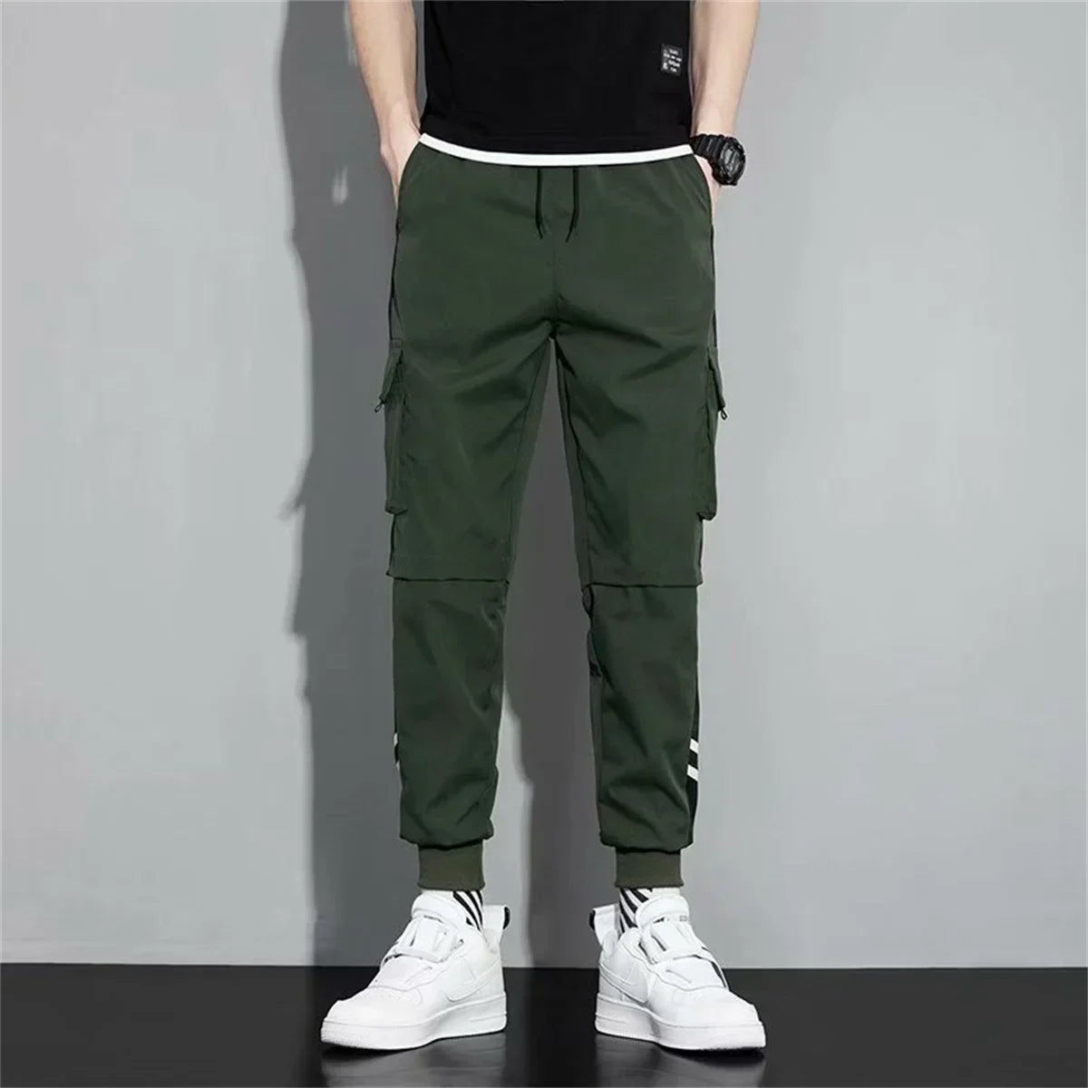 Fashion Multiple Models New Multi Pocket Drawstring Pants Men's Casual Cargo Pants Summer Outdoor Hip Hop Sweatpants Men Women