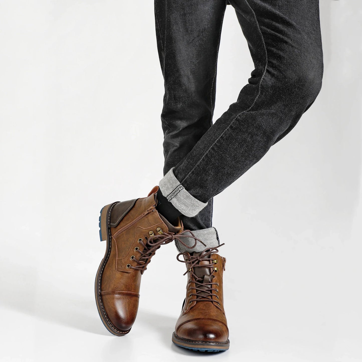Size 8-13 Retro Men Boots 2025 Fashion Comfortable Spring Leather Boots
