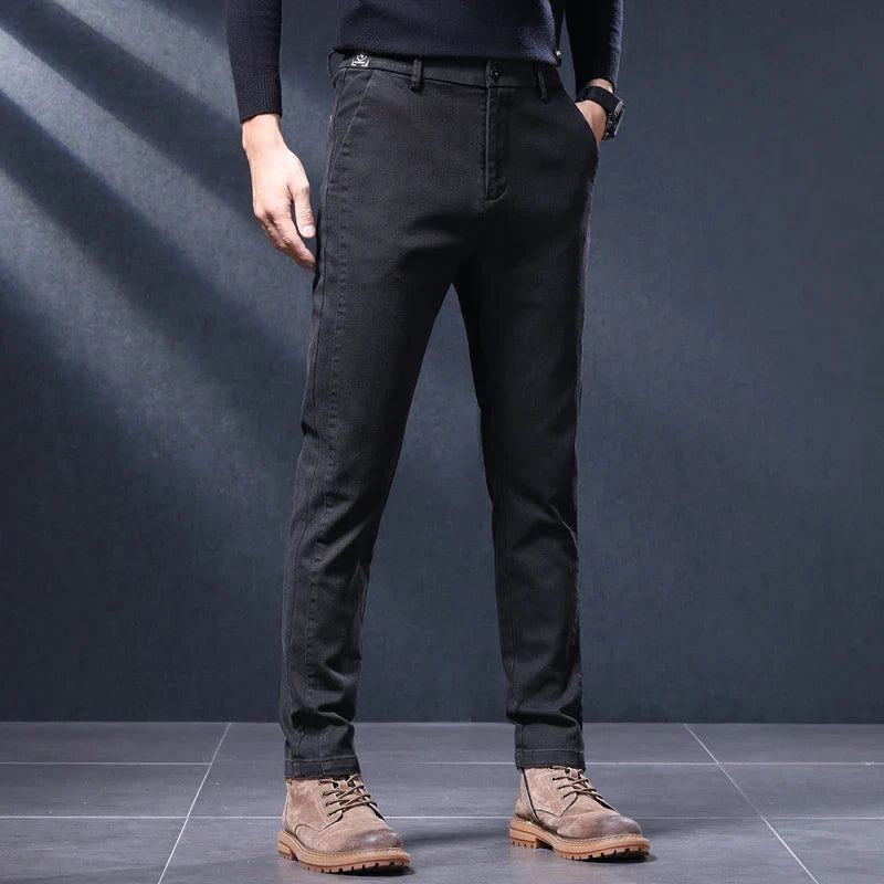 Classic Slim Fit Mens Casual Pants Breathable Straight Stretch Korean Business Trousers Spring Autumn New Fashion Male Clothing