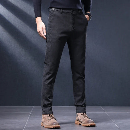 Classic Slim Fit Mens Casual Pants Breathable Straight Stretch Korean Business Trousers Spring Autumn New Fashion Male Clothing
