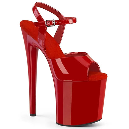 Sexy Platform 20CM Super High Heels Summer Model Runway Sandals Trend Women Shoes Fashion Ankle Strap Black Red White Sandals