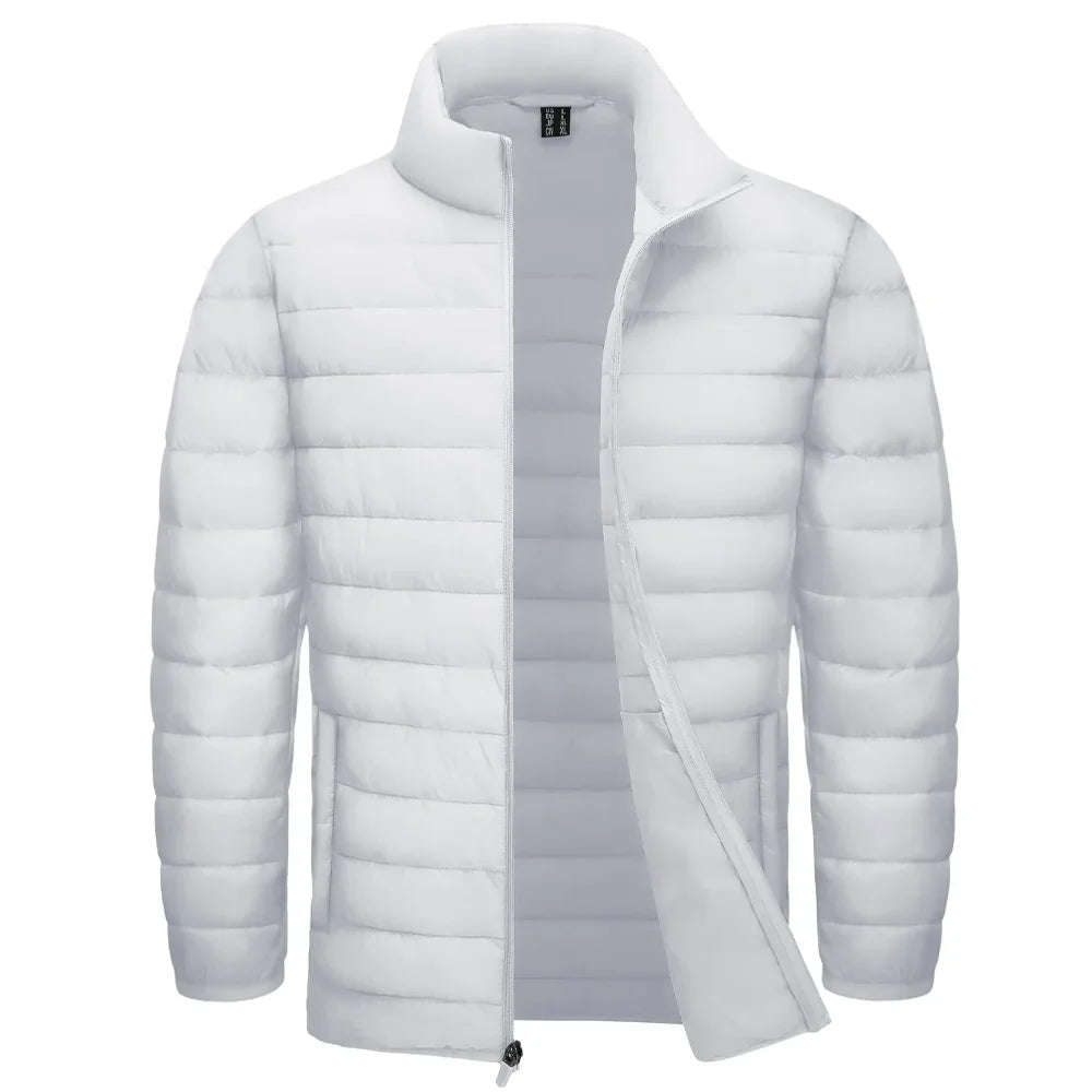 Stand Collar Lightweight Puffer Jackets Mens Quilted Jacket Water Resistant Ripstop Down Insulated Windbreaker Coats