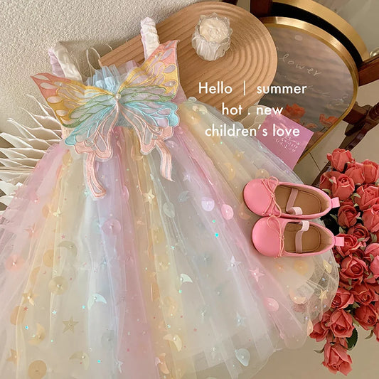 Vestido princesa estilo coreano para bebê menina, gola quadrada, malha, sem mangas, roupa infantil E23076