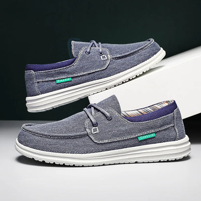 Men's Canvas Shoes Retro Loafers Lightweight Flats Leisure Footwear Male Summer Moccasin Men Casual Business Shoe