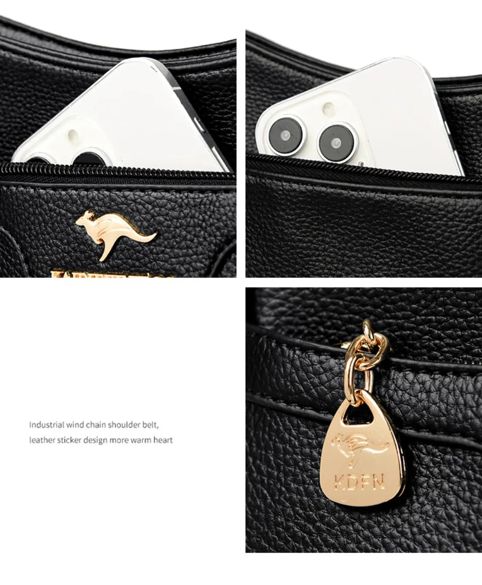 Genuine High Quality Soft Leather Women's Handbag Trend Designer Female Crossbody Bag Casual Shoulder Messenger Handbags 2024