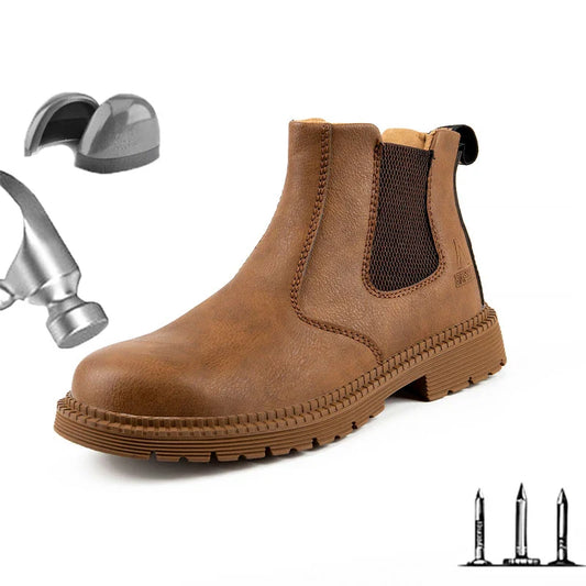 Men Women  Lerther Work Boots Indestructible Safety Shoes Steel Toe Puncture-Proof Work Sneakers Male Work Shoes
