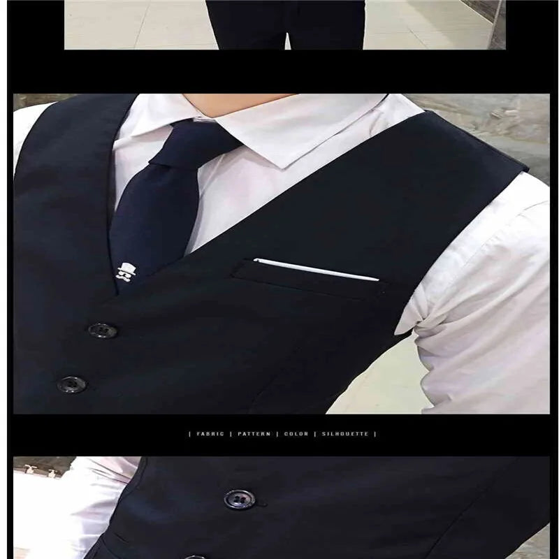 Men's Wedding Suit Three-Piece Set Brother's Match Groomsmen Formal Wear Business Casual Polyester Fiber Flat Collar Slit