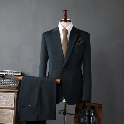 Classic Men Suit Sets Wedding Banquet Groomsman Slim Fit Blazer Pants Two Pieces Formal Activities Male Business Costumes