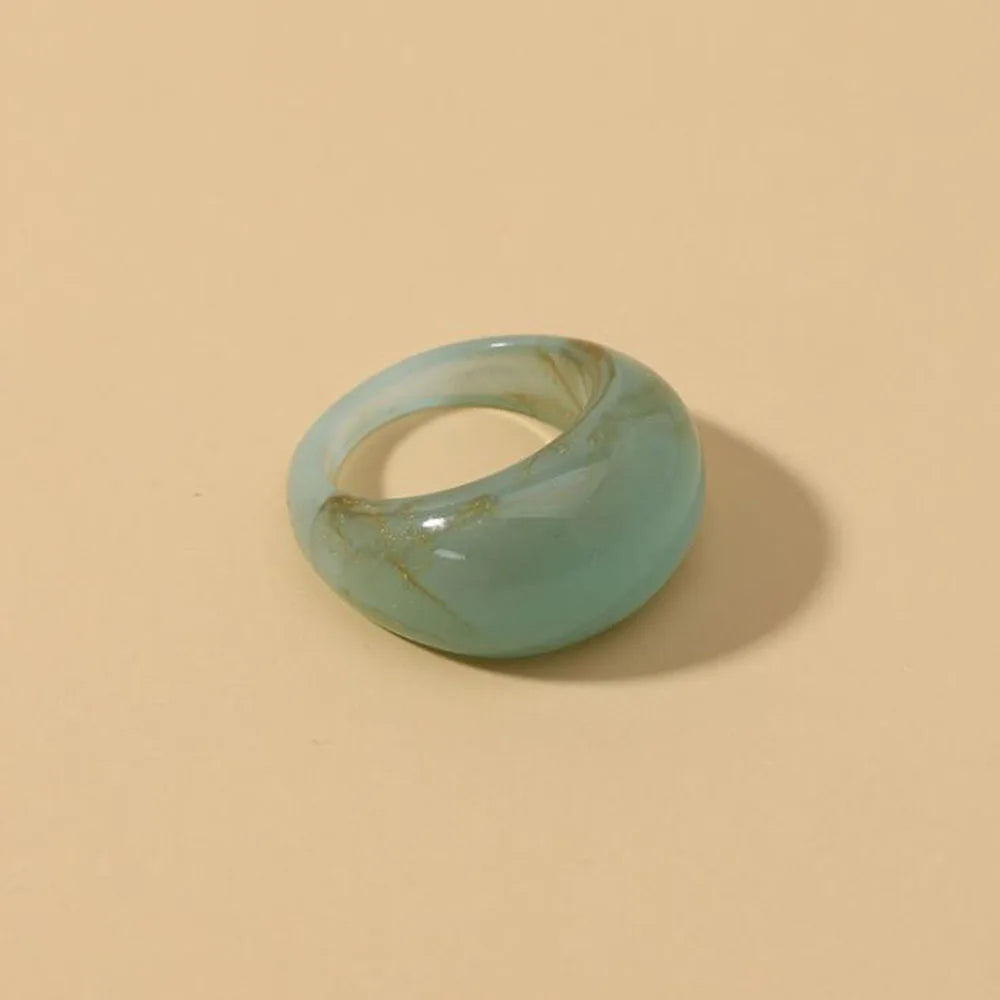Round Rings For Women Big Kpop Finger Ring For Girls Punk Resin Ring