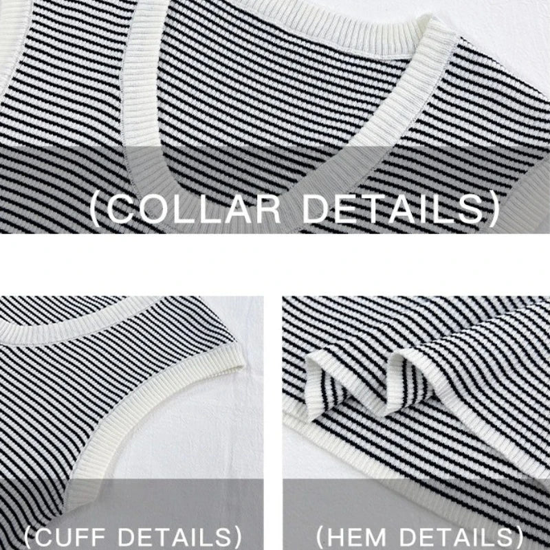 2026 Spring Summer O-Neck Striped Vest Top Simple Slim Fit Sleeveless Casual Versatile Women's Tank Top