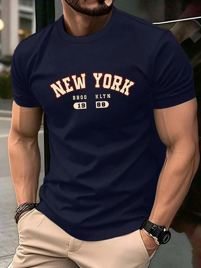 New York Brooklyn 1988 Letter Design Men T-Shirts Fashion Short Sleeve All-Match Cotton Soft T Shirt Summer Unisex Loose Clothes