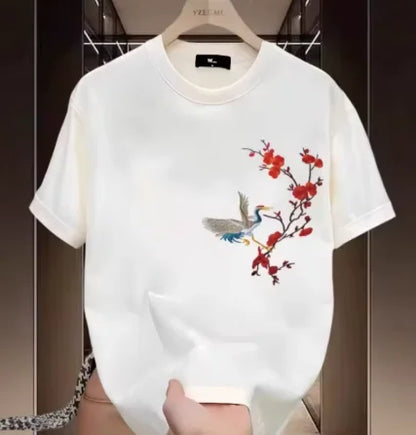 Men's Summer Cotton Short-sleeved T-shirt, Fashionable and Trendy, Comfortable and Breathable, Printed Pattern T-shirt